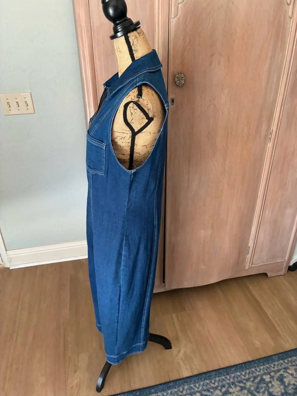 ANTHROPOLOGIE FITTED DENIM PILCRO MIDI DRESS COLOR DENIM DARK  XL NWT - Picture 14 of 16